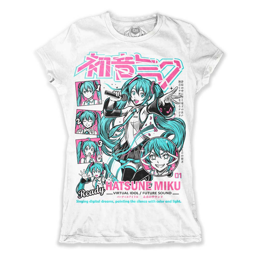 Playera blanca de Hatsune Miku