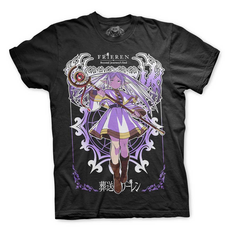 Playera negra de Frieren: Beyond Journey's End
