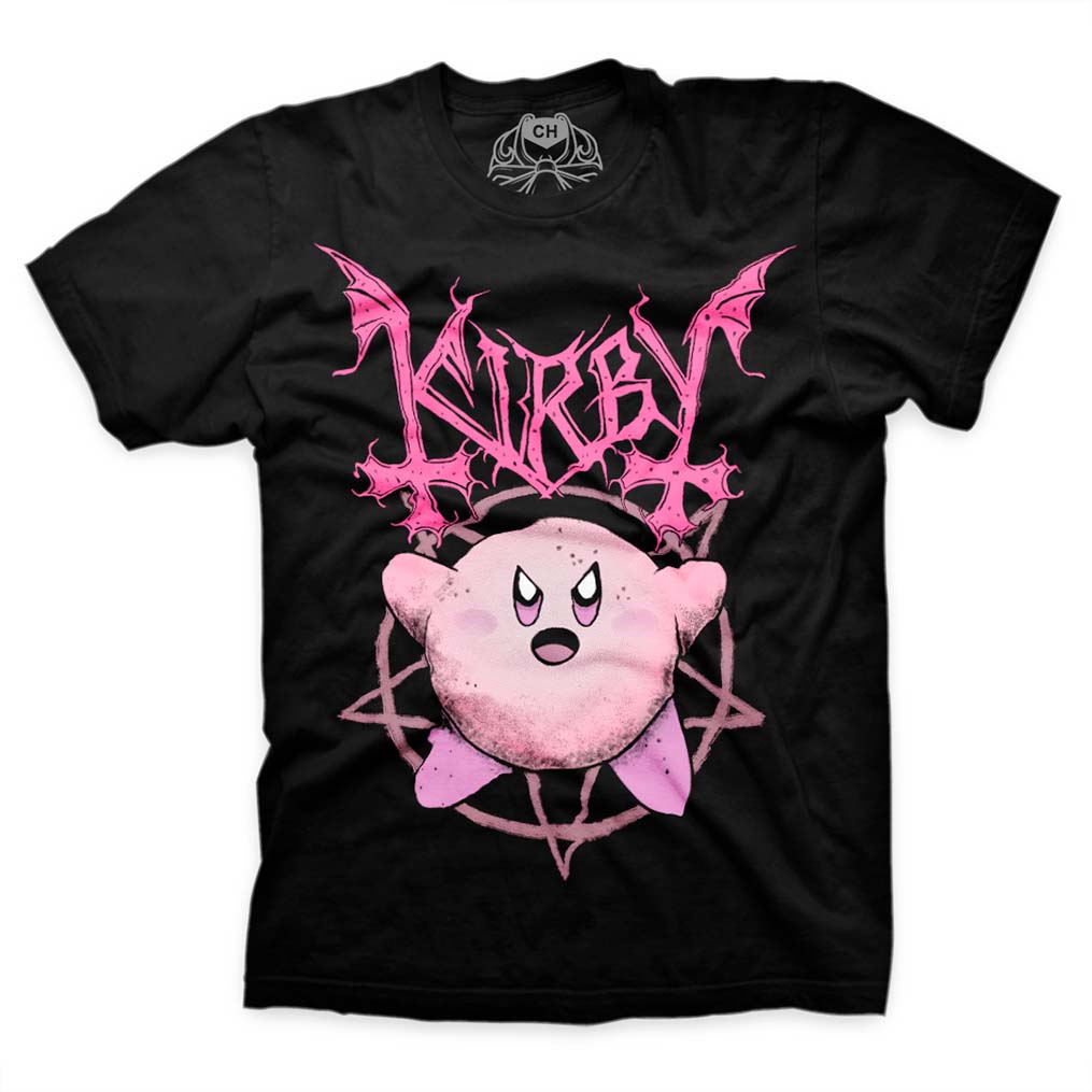 Playera negra de Kirby en modo caos