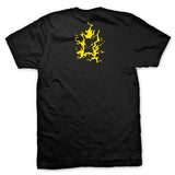 Playera negra de Pikachu de Pokémon, vista de espalda