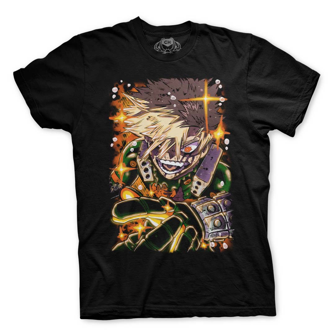 Playera negra de Katsuki Bakugo de My Hero Academia