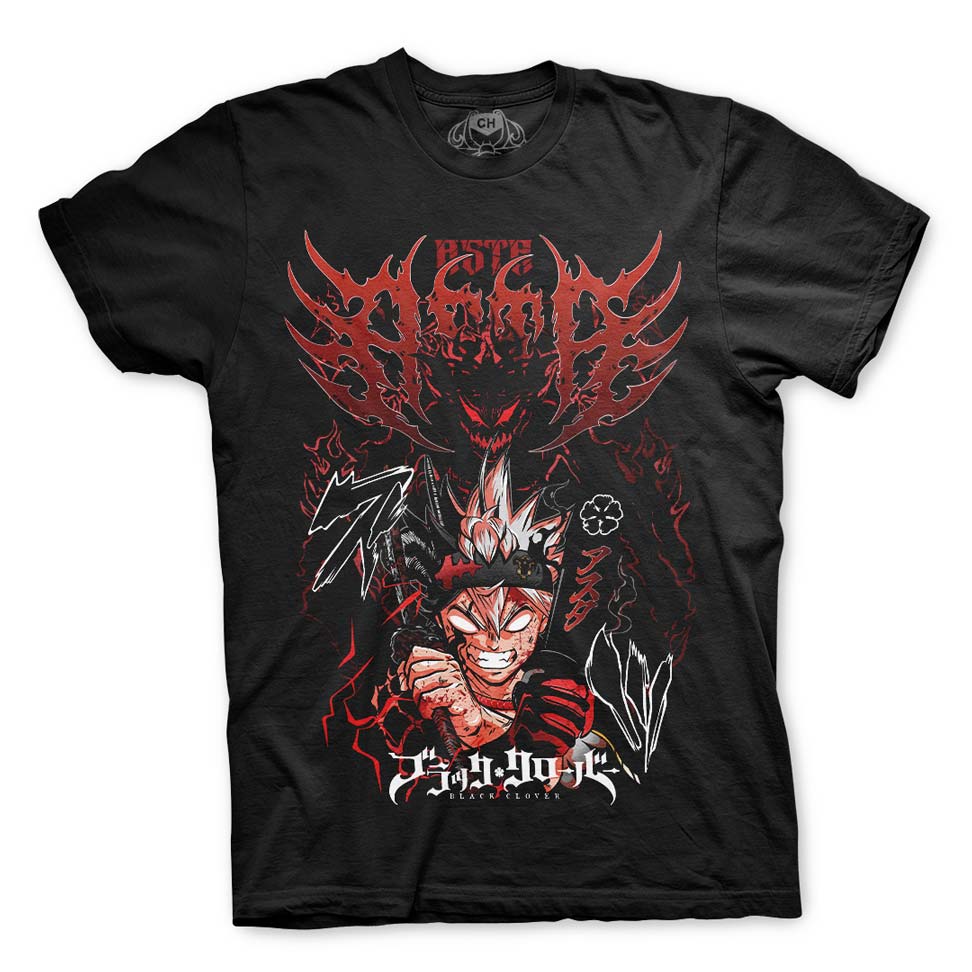 Playera negra de Asta de Black Clover