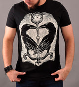 Playera negra de cuervos inspirada en Odín y el Valhalla