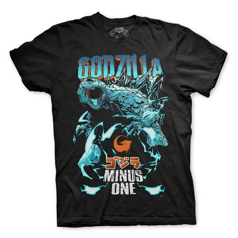 Playera negra de Godzilla Minus One