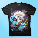 Playera negra de Luffy y Kaido de One Piece