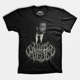 Playera negra de Luis Miguel al estilo heavy metal