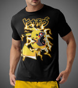 Playera negra de Pikachu de Pokémon, puesta
