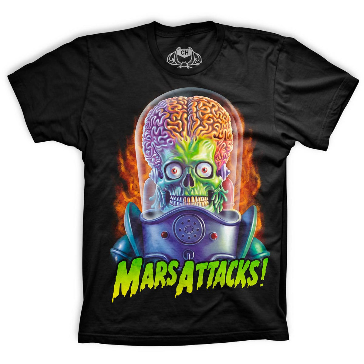 Playera negra de los marcianos de Mars Attacks!