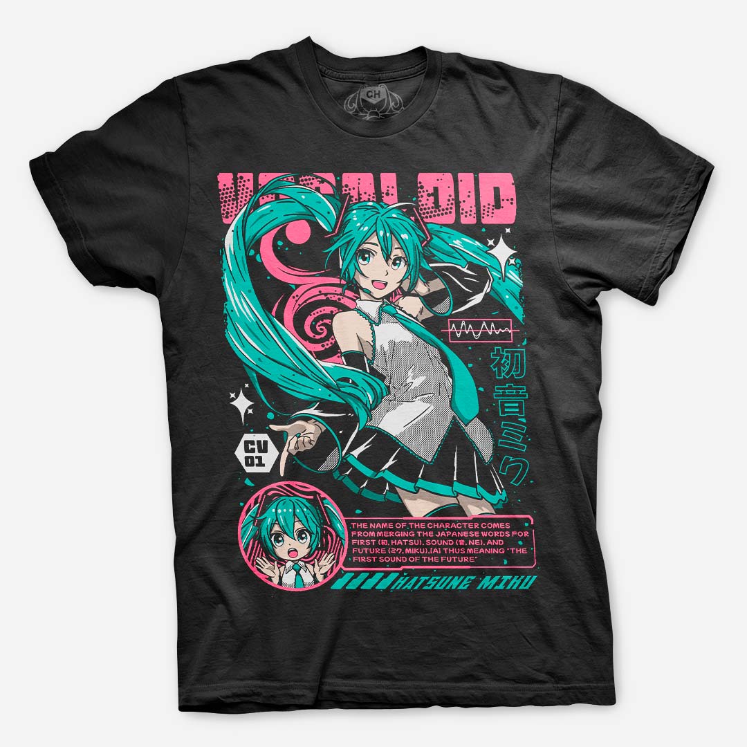 Playera negra de Hatsune Miku