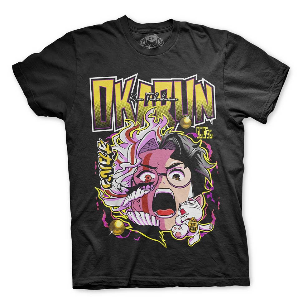 Playera negra de Okarun de Dandadan