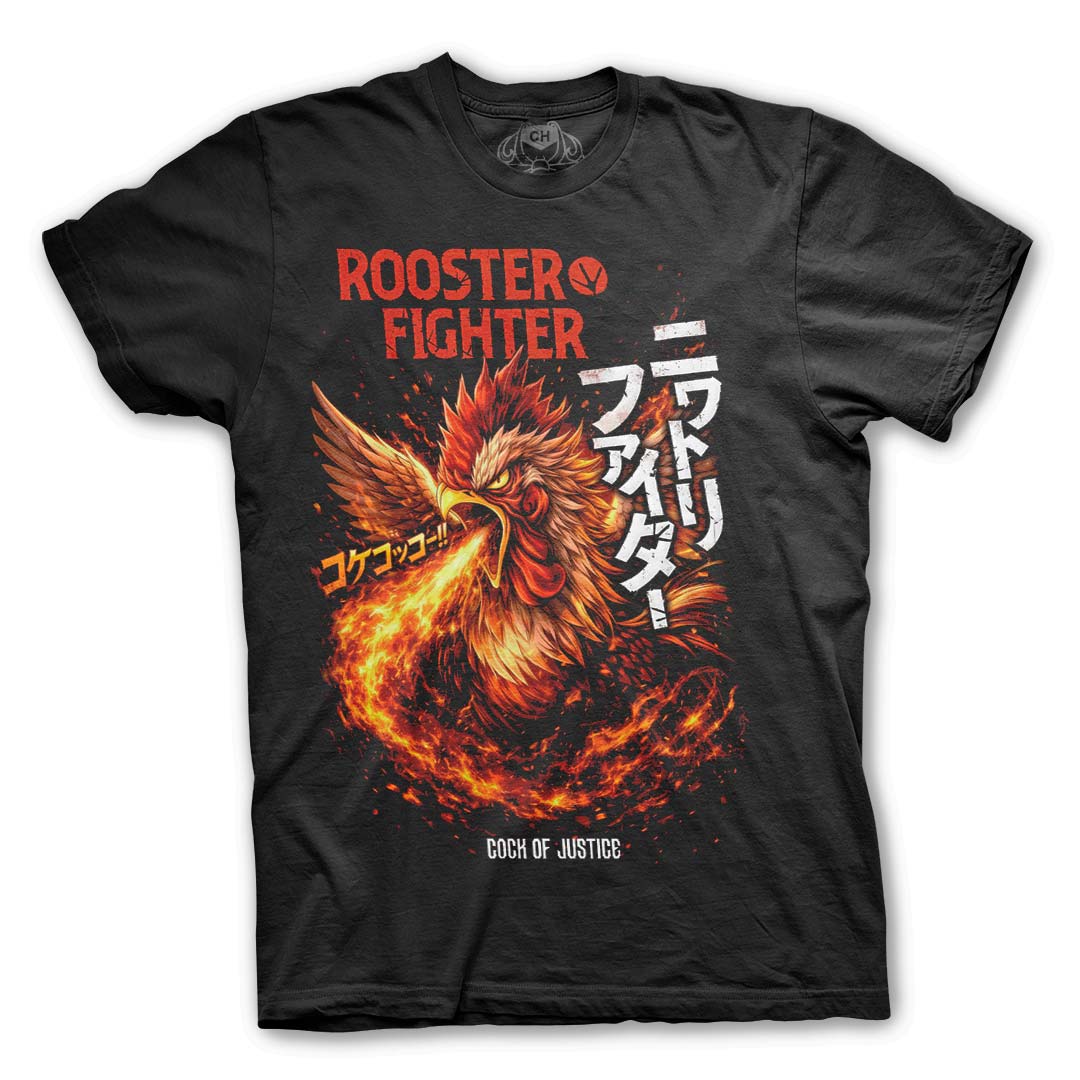 Playera negra de Rooster Fighter