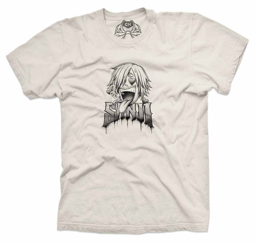 Playera color arena de Sanji de One Piece, vista de frente